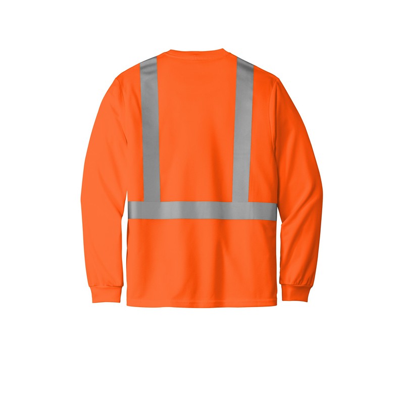 QNERGY CornerStone® ANSI 107 Class 2 Mesh Long Sleeve Tee - Safety Orange