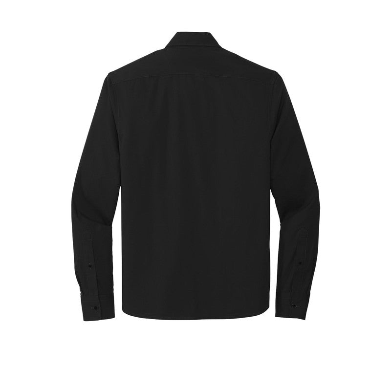 QNERGY Mercer+Mettle® Long Sleeve Stretch Woven Shirt - BLACK