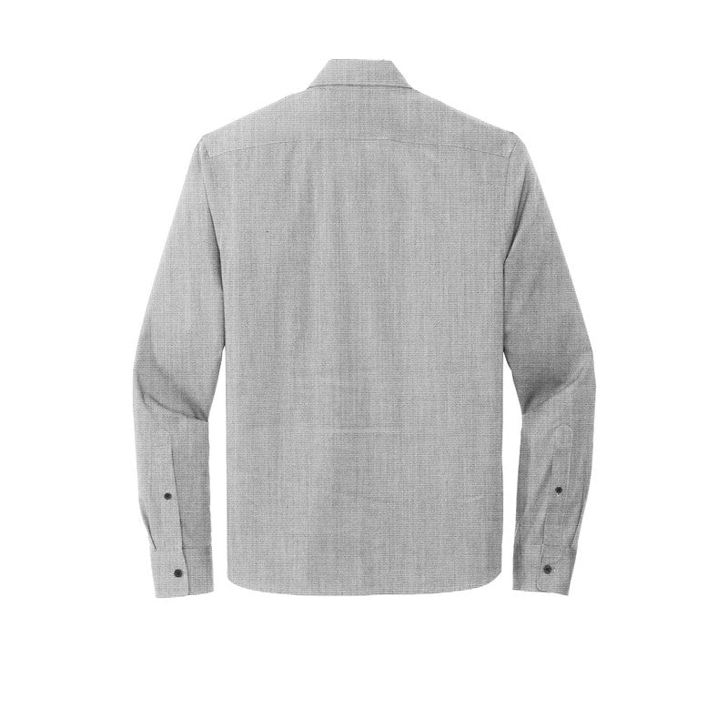 QNERGY Mercer+Mettle® Long Sleeve Stretch Woven Shirt - Gusty Grey End On End