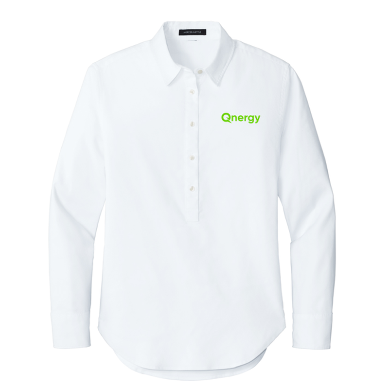 QNERGY Mercer+Mettle® Women’s Long Sleeve Modern Oxford Shirt - WHITE