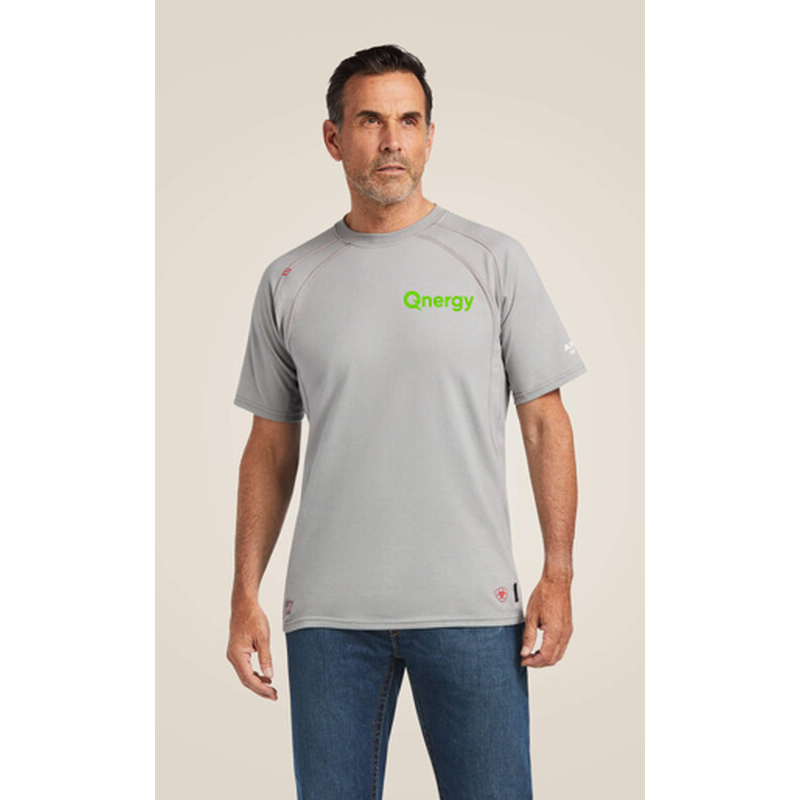 QNERGY ARIAT FR Work Crew T-Shirt Ss - SILVER FOX