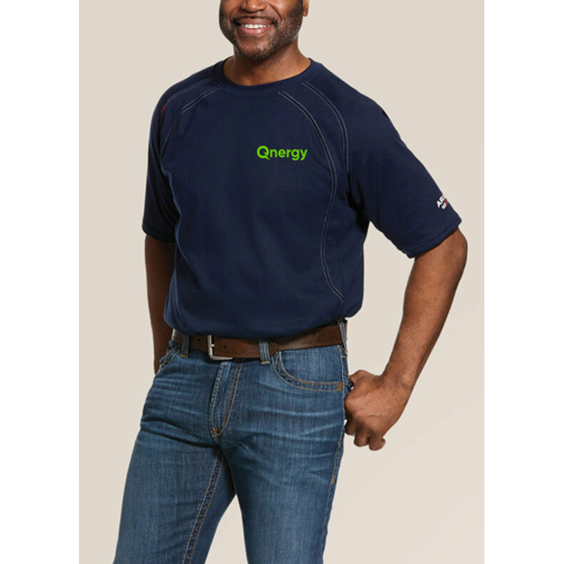 QNERGY ARIAT FR Work Crew T-Shirt Ss - NAVY