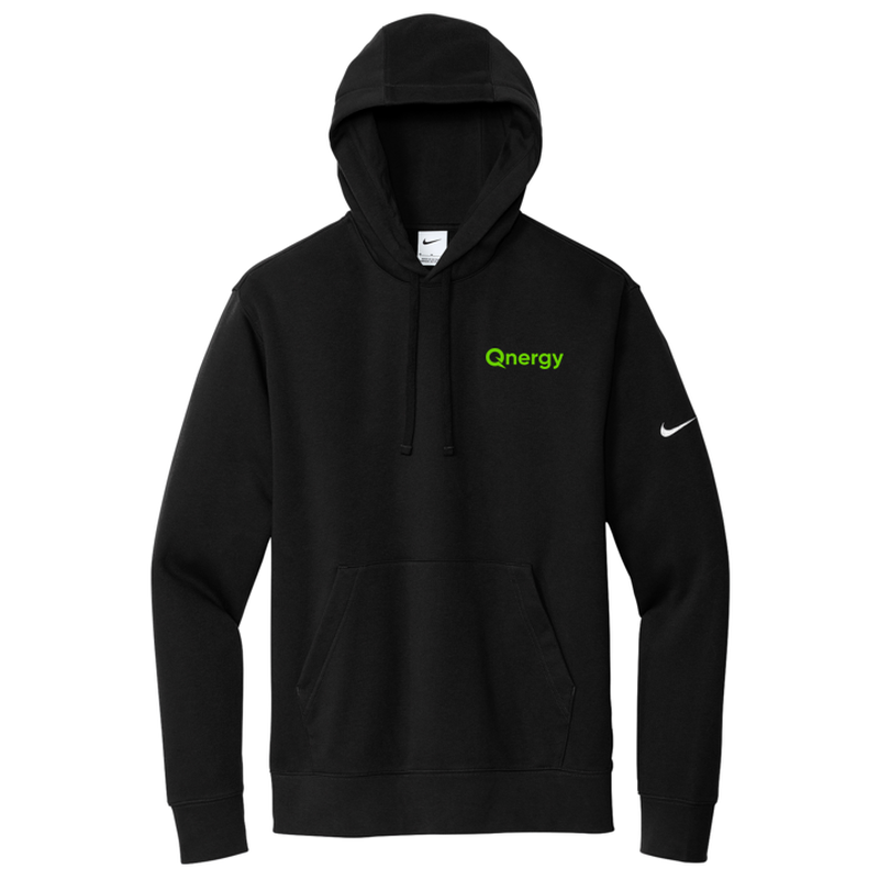 QNERGY Nike Club Fleece Sleeve Swoosh Pullover Hoodie - BLACK