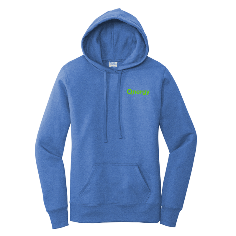 QNERGY Port & Company® Women's Core Fleece Pullover Hooded Sweatshirt - Heather Royal