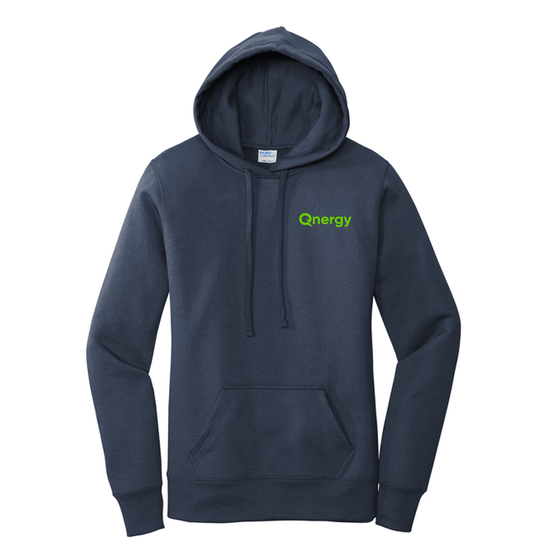 QNERGY Port & Company® Women's Core Fleece Pullover Hooded Sweatshirt - IN WITH THE Q NAVY