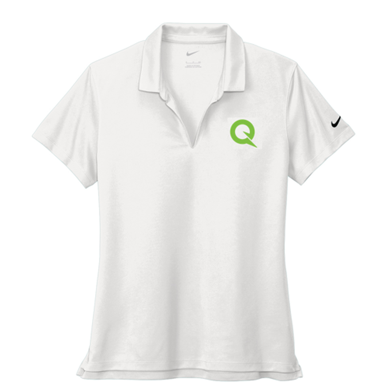 QNERGY Nike Women's Dri-FIT Micro Pique 2.0 Polo - "Q" WHITE