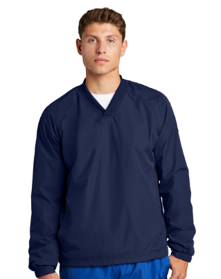 QNERGY Sport-Tek® V-Neck Raglan Wind Shirt - True Navy