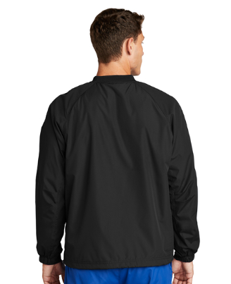 QNERGY Sport-Tek® V-Neck Raglan Wind Shirt - Black