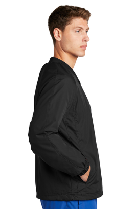 QNERGY Sport-Tek® V-Neck Raglan Wind Shirt - Black