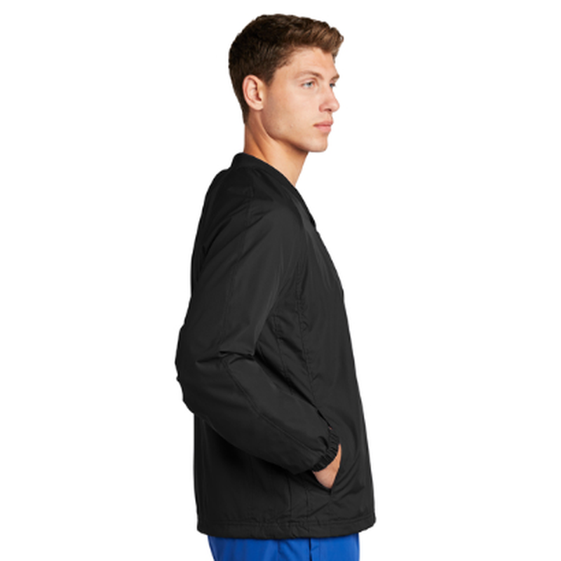 QNERGY Sport-Tek® V-Neck Raglan Wind Shirt - Black