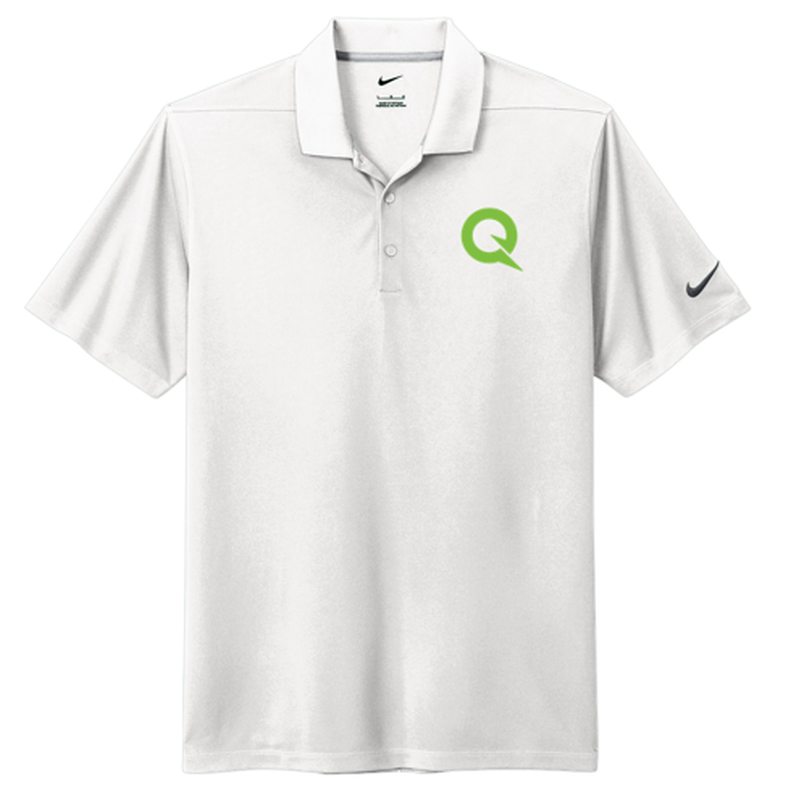 QNERGY Nike Dri-FIT Micro Pique 2.0 Polo - "Q" WHITE