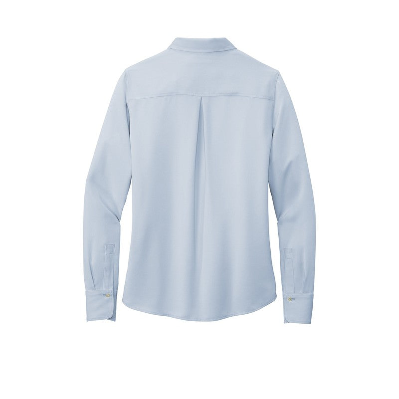 QNERGY Brooks Brothers® Women’s Full-Button Satin Blouse - Heritage Blue
