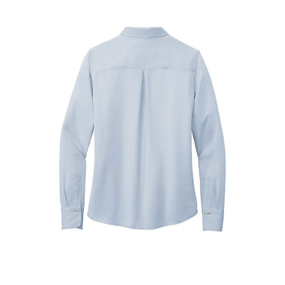 QNERGY Brooks Brothers® Women’s Full-Button Satin Blouse - Heritage Blue