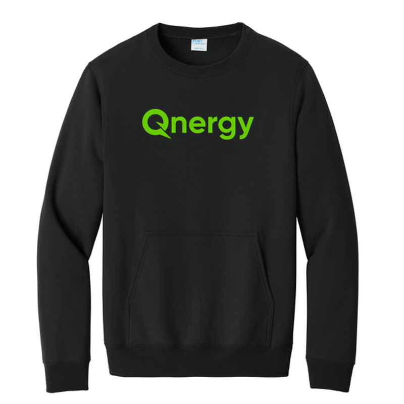 QNERGY Core Fleece Crewneck Pocket Sweatshirt - Jet Black