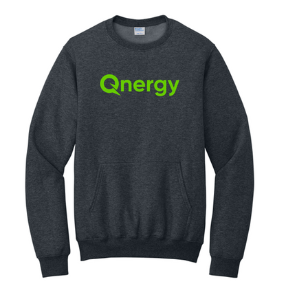 QNERGY Core Fleece Crewneck Pocket Sweatshirt - Dark Heather Grey