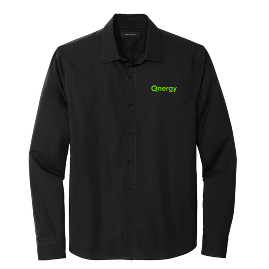 QNERGY Mercer+Mettle® Long Sleeve Stretch Woven Shirt - BLACK