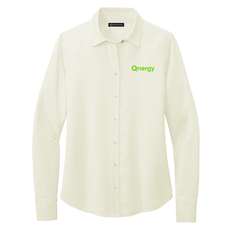 QNERGY Brooks Brothers® Women’s Full-Button Satin Blouse - Off White