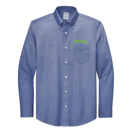 QNERGY Brooks Brothers® Wrinkle-Free Stretch Pinpoint Shirt - Cobalt Blue
