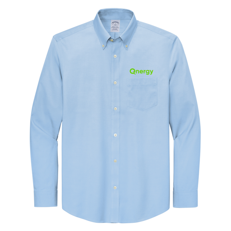 QNERGY Brooks Brothers® Wrinkle-Free Stretch Pinpoint Shirt - Newport Blue