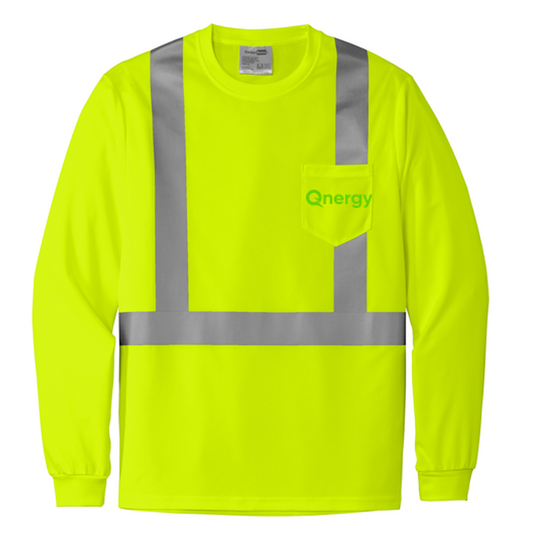 QNERGY CornerStone® ANSI 107 Class 2 Mesh Long Sleeve Tee - Safety Yellow