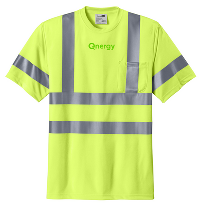 QNERGY CornerStone® - ANSI 107 Class 3 Short Sleeve Snag-Resistant Reflective T-Shirt - Safety Yellow