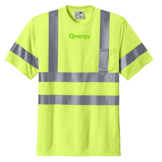 QNERGY CornerStone® - ANSI 107 Class 3 Short Sleeve Snag-Resistant Reflective T-Shirt - Safety Yellow