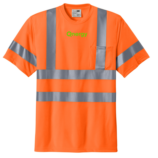 QNERGY CornerStone® - ANSI 107 Class 3 Short Sleeve Snag-Resistant Reflective T-Shirt - Safety Orange