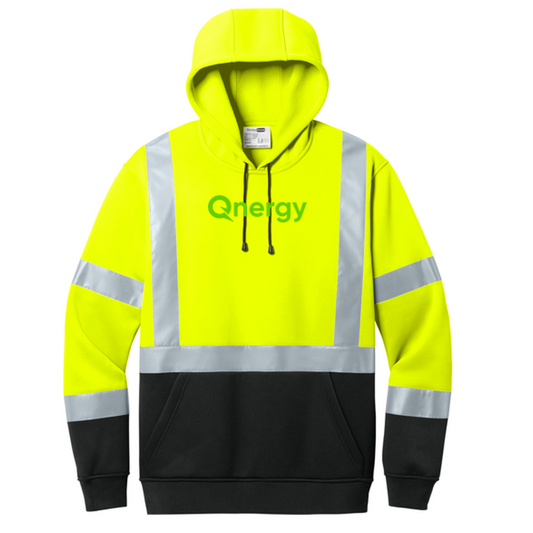 QNERGY CornerStone® ANSI 107 Class 3 Heavy-Duty Fleece Pullover Hoodie - Safety Yellow