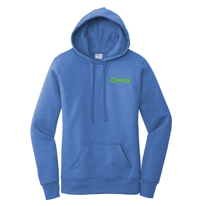 QNERGY Port & Company® Women's Core Fleece Pullover Hooded Sweatshirt - Heather Royal