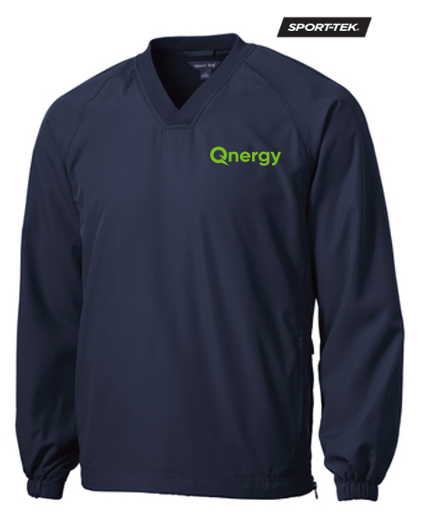 QNERGY Sport-Tek® V-Neck Raglan Wind Shirt - True Navy