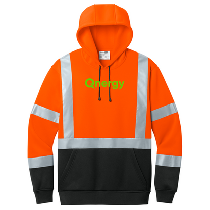 QNERGY CornerStone® ANSI 107 Class 3 Heavy-Duty Fleece Pullover Hoodie - Safety Orange