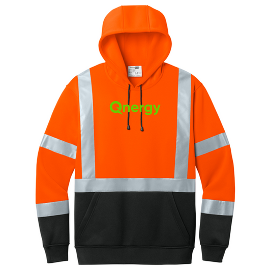 QNERGY CornerStone® ANSI 107 Class 3 Heavy-Duty Fleece Pullover Hoodie - Safety Orange